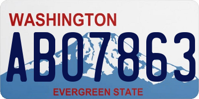 WA license plate ABO7863