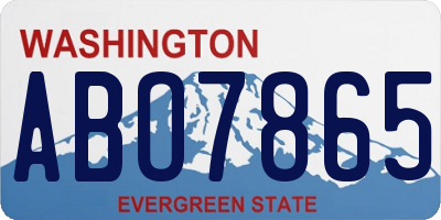 WA license plate ABO7865