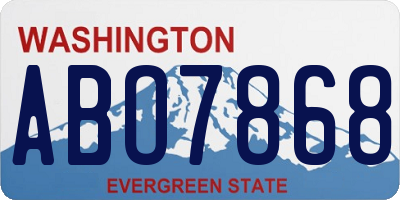 WA license plate ABO7868