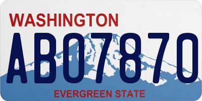 WA license plate ABO7870