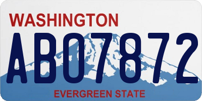 WA license plate ABO7872
