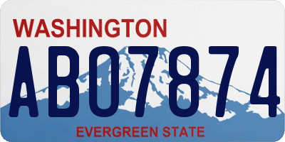 WA license plate ABO7874
