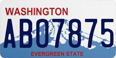 WA license plate ABO7875
