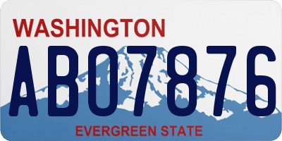 WA license plate ABO7876