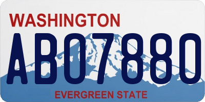 WA license plate ABO7880