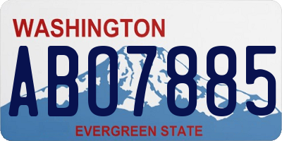 WA license plate ABO7885