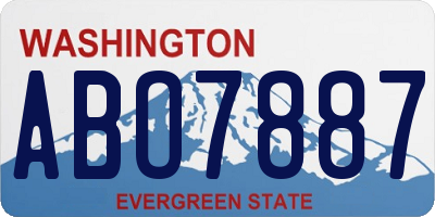 WA license plate ABO7887