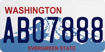 WA license plate ABO7888