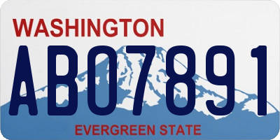 WA license plate ABO7891