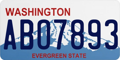 WA license plate ABO7893