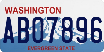 WA license plate ABO7896