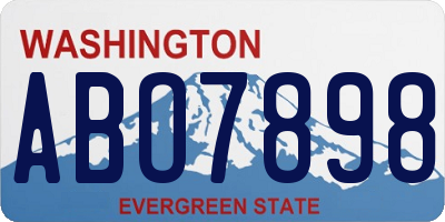 WA license plate ABO7898