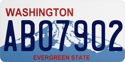 WA license plate ABO7902