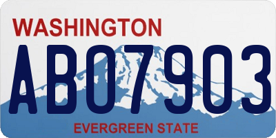 WA license plate ABO7903