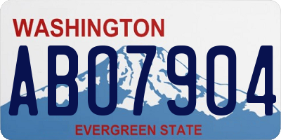 WA license plate ABO7904