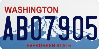 WA license plate ABO7905