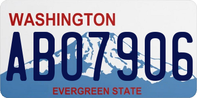 WA license plate ABO7906