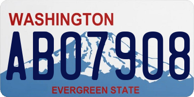 WA license plate ABO7908