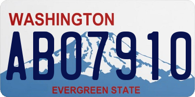 WA license plate ABO7910
