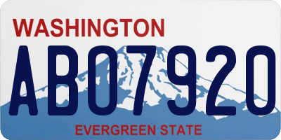 WA license plate ABO7920