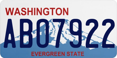 WA license plate ABO7922