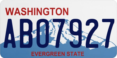 WA license plate ABO7927