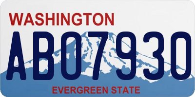 WA license plate ABO7930