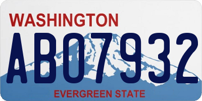 WA license plate ABO7932