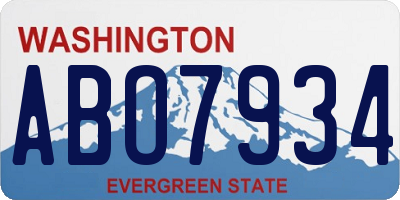 WA license plate ABO7934