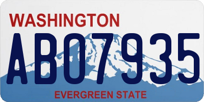 WA license plate ABO7935