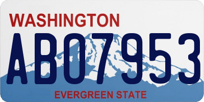 WA license plate ABO7953