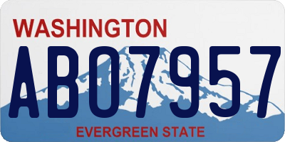 WA license plate ABO7957