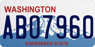 WA license plate ABO7960