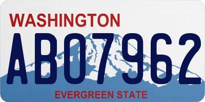 WA license plate ABO7962