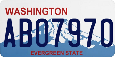 WA license plate ABO7970