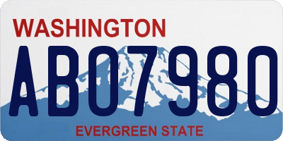 WA license plate ABO7980