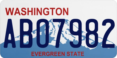 WA license plate ABO7982