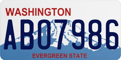 WA license plate ABO7986