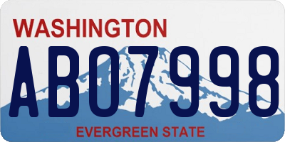 WA license plate ABO7998