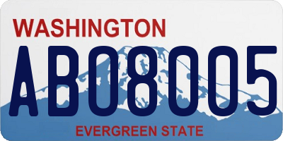 WA license plate ABO8005