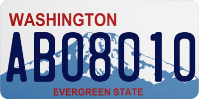 WA license plate ABO8010