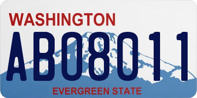 WA license plate ABO8011