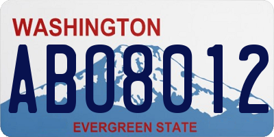 WA license plate ABO8012