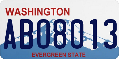 WA license plate ABO8013