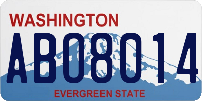 WA license plate ABO8014