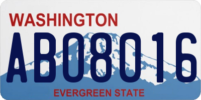 WA license plate ABO8016
