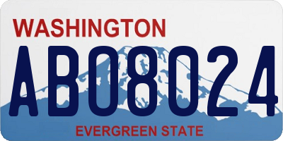 WA license plate ABO8024