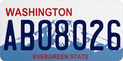 WA license plate ABO8026