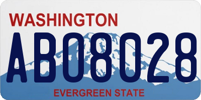 WA license plate ABO8028