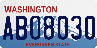 WA license plate ABO8030